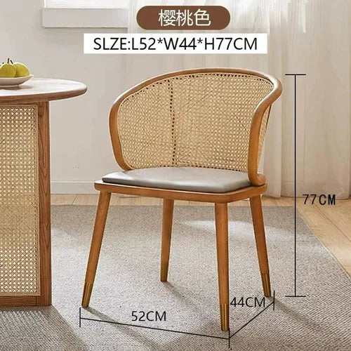 Vintage Rotin Dining Chair Rattan Wood Hotel Nordic Occasional Modern Chair Design Relax Chaises Salle Manger Kitchen Furniture