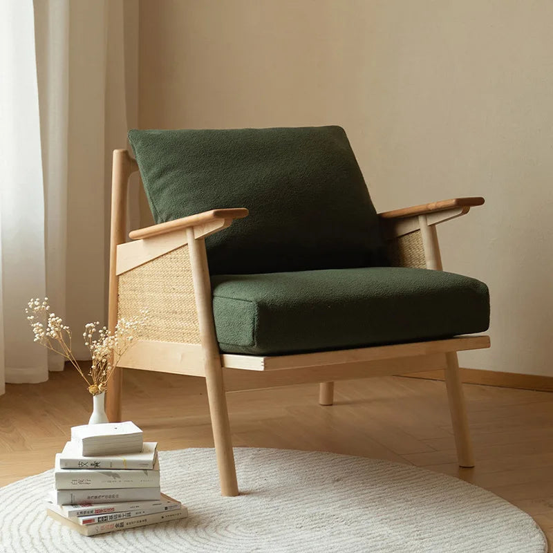 Wood & Rattan Sofa Chair
