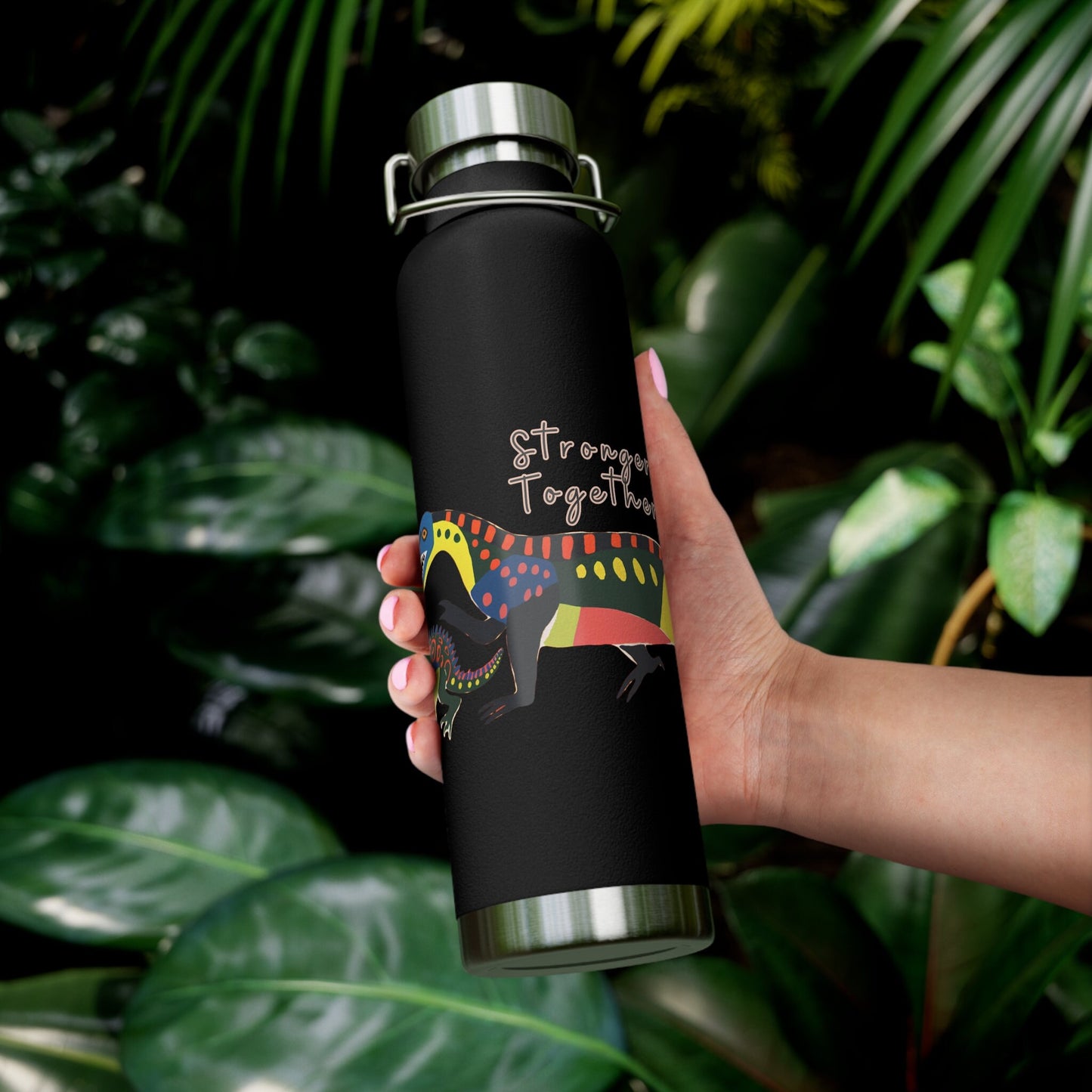 All Colors: Dino Stylish Copper Vacuum Insulated Bottle • 22oz • Stronger Together • Dino Water Bottle • Bottle For Student • Gift For Kids