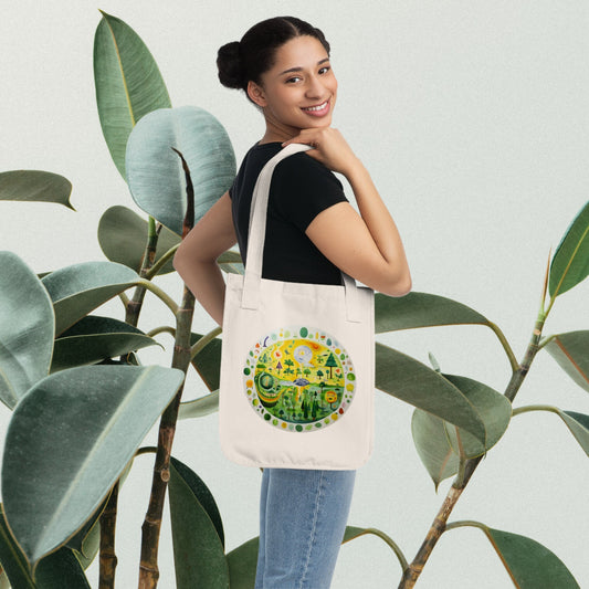 Organic Canvas Tote Bag Cotton • Earth Lover • Tote Bag 100 % Cotton • Sustainable Bag • Cotton Canvas Bag • School Bag • Tote Bag Canvas