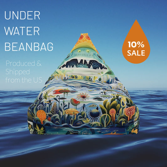 Under Water Bean Bag Comfort Bean Bag • Durable Polyester Cover • Versatile Indoor Seating Option